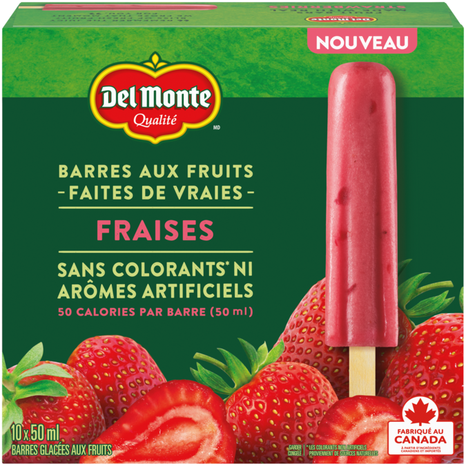 Les barres glacées aux fruits DEL MONTE Fraises | Made with nestle