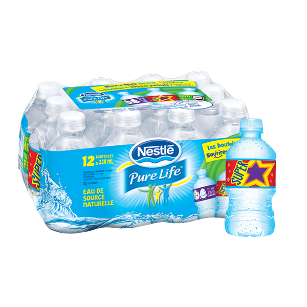 Nestlé® Pure Life® Eau de Source Naturelle, Bouteilles en Plastique de 330  ml (Emballage de 12) | Made with nestle